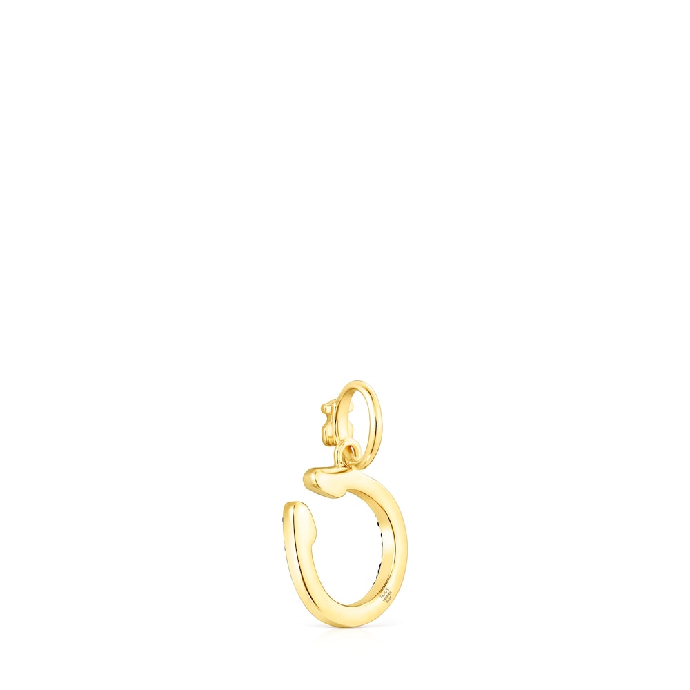 Colgante herradura con ba&ntilde;o de oro 18 kt sobre plata y diamantes TOUS Good Vibes