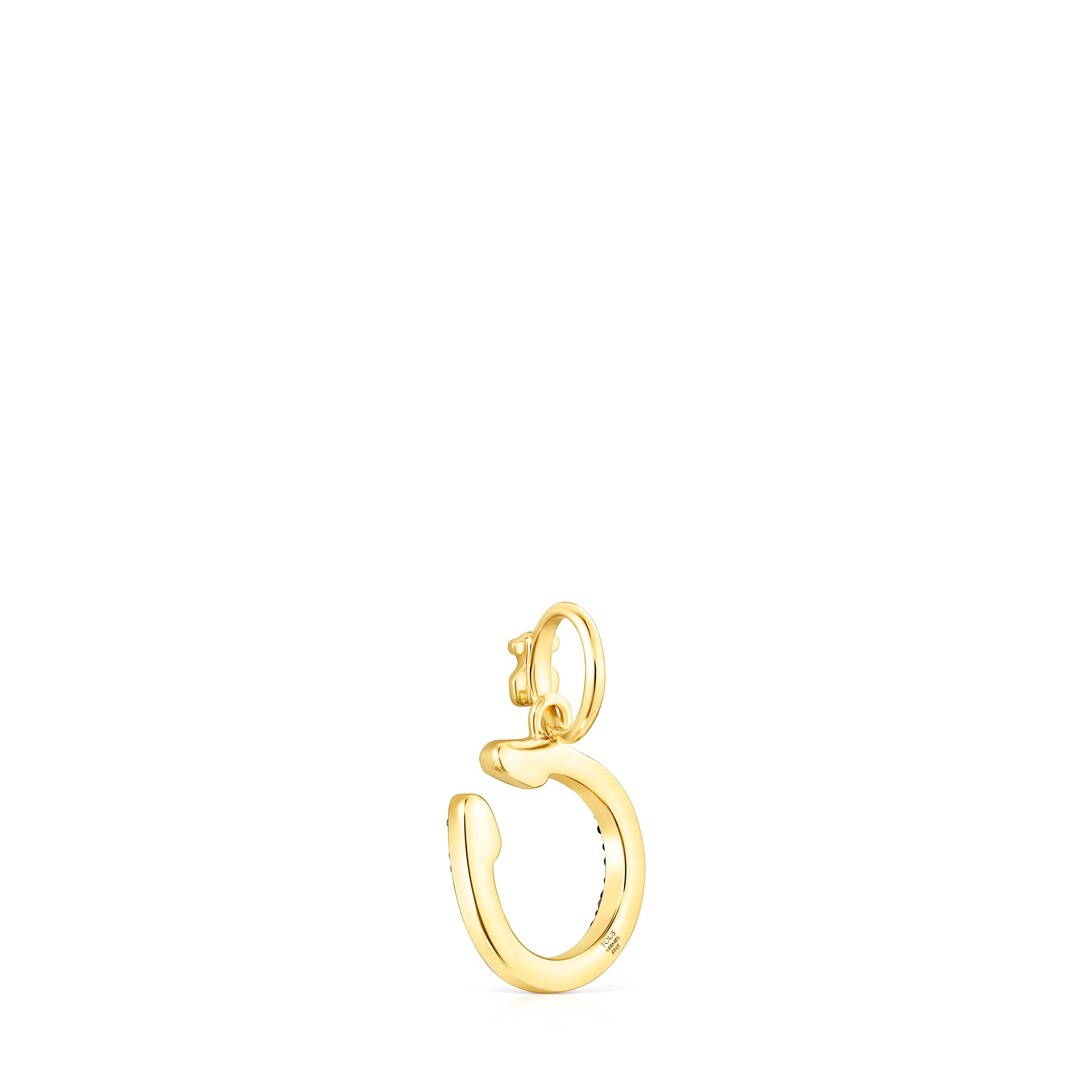 Silver Vermeil TOUS Good Vibes horseshoe Pendant with Diamonds
