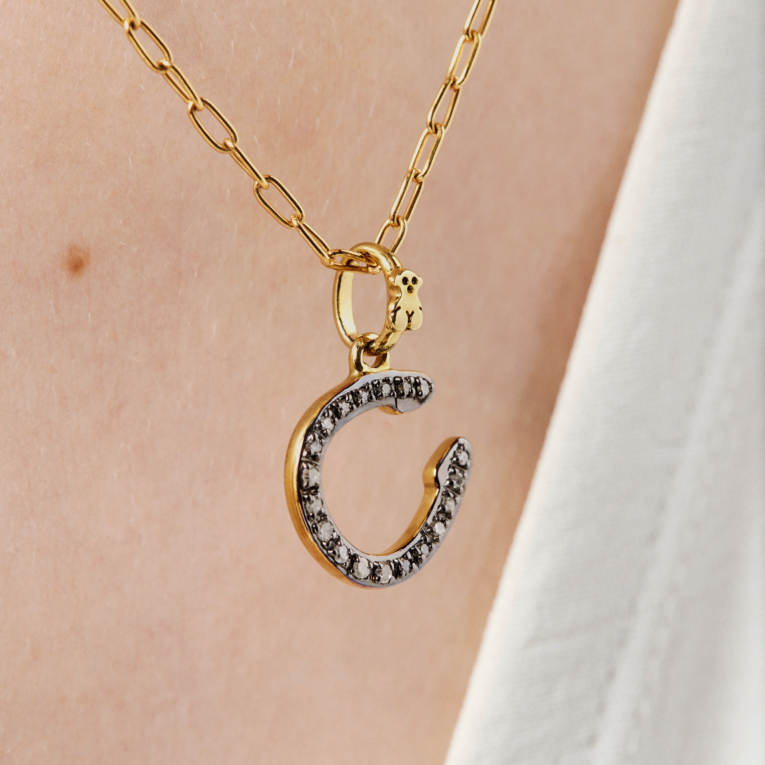 18K gold vermeil TOUS Good Vibes horseshoe Pendant with Diamonds