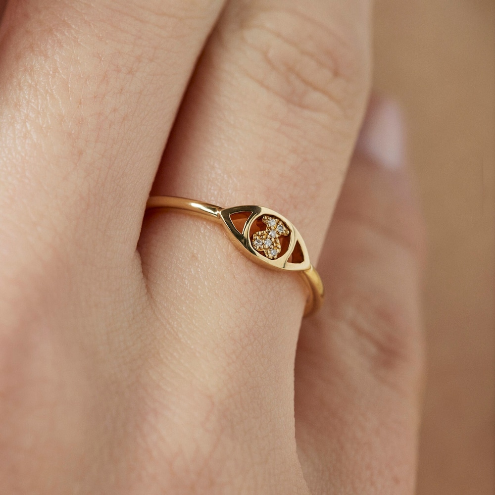 Anillo TOUS Good Vibes ojo de oro y diamantes