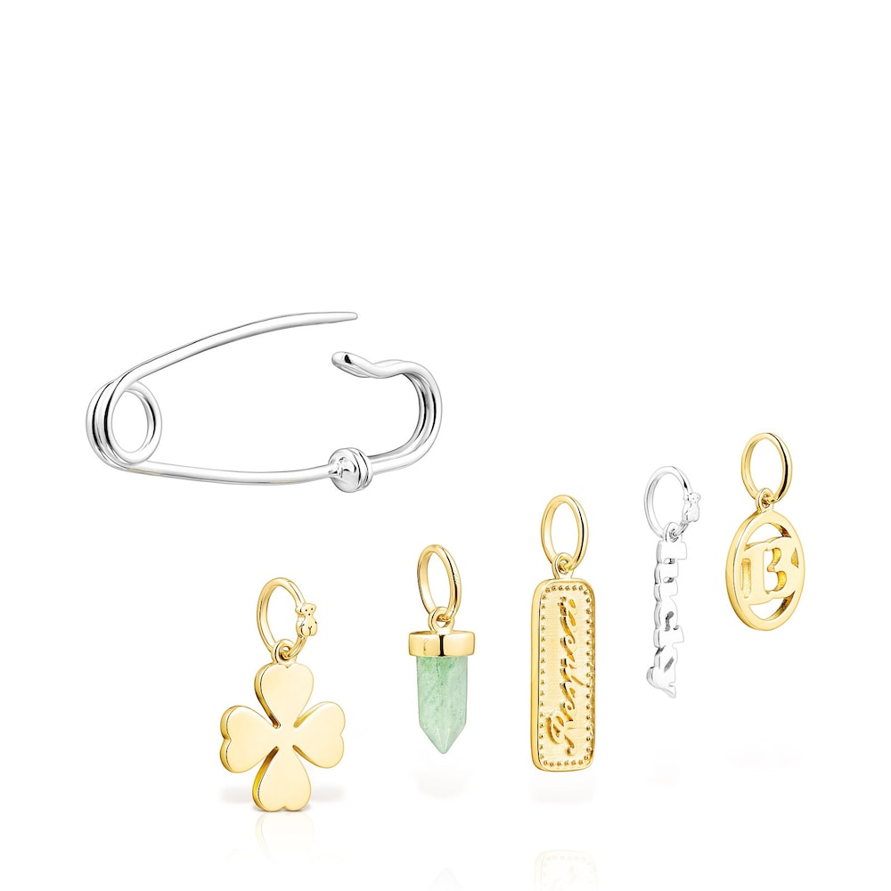 Imperdible - colgantes de plata, con ba&ntilde;o de oro 18 kt sobre plata y aventurina TOUS Good Vibes