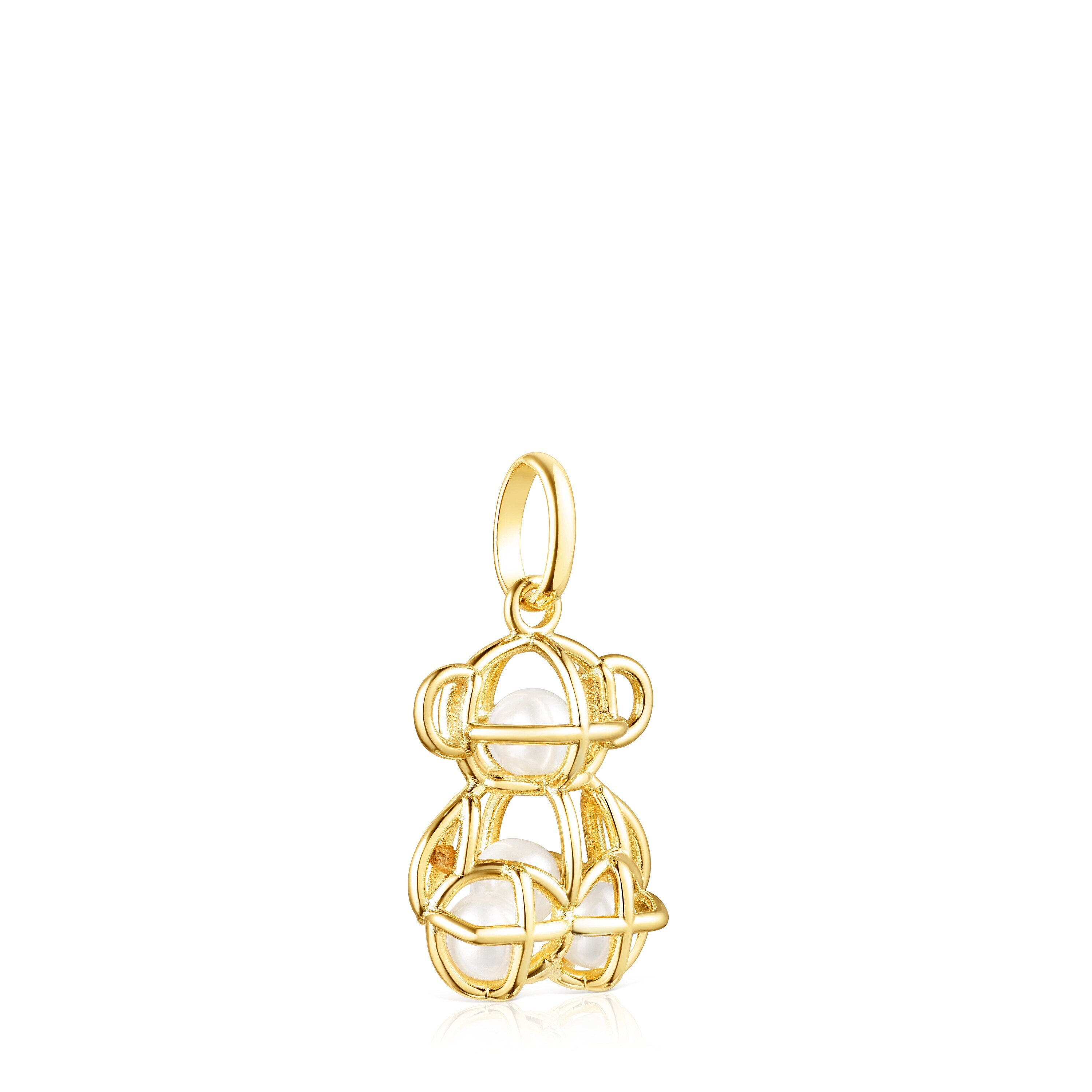 18K Solid Gold and Pearls Costura Pendant
