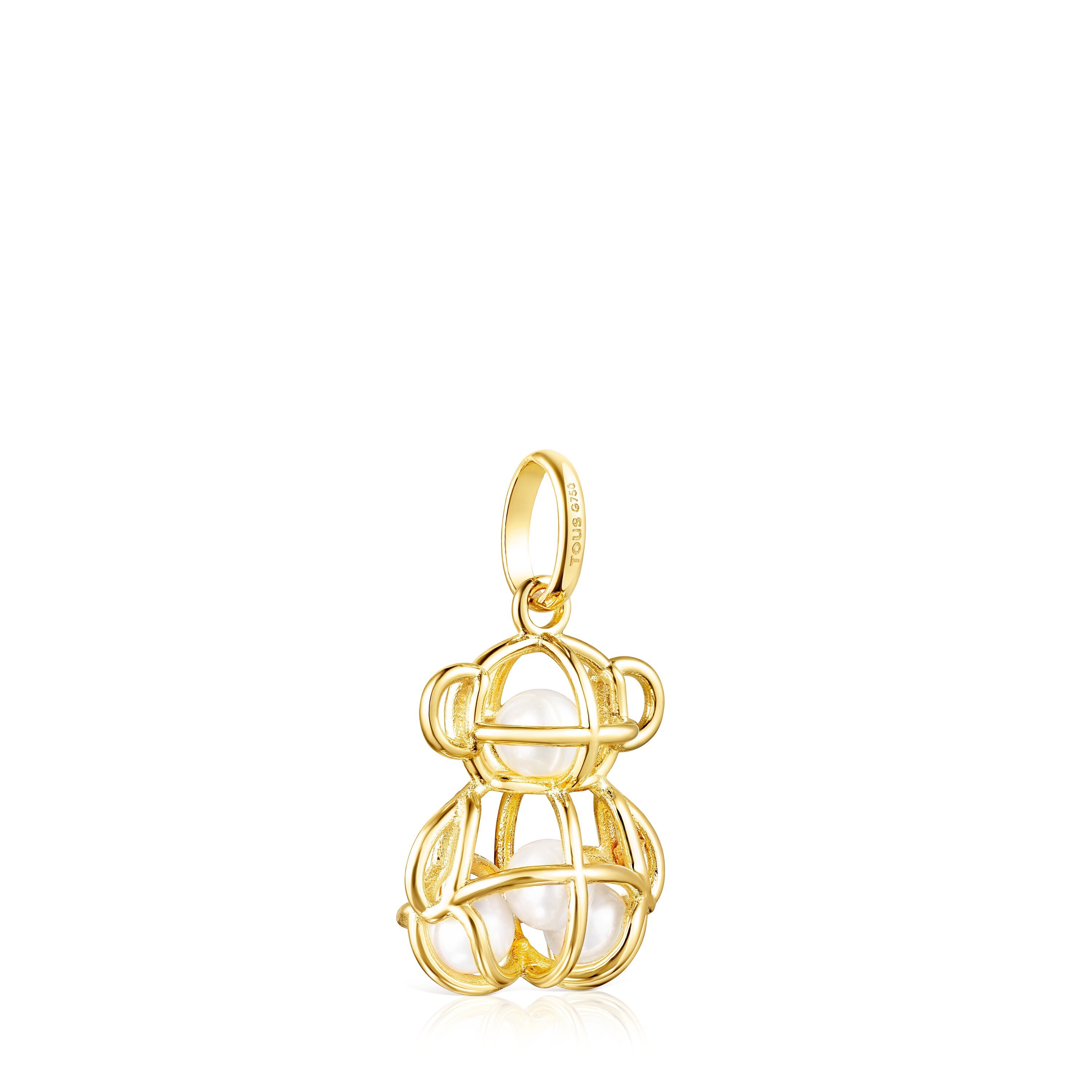 18K Solid Gold and Pearls Costura Pendant