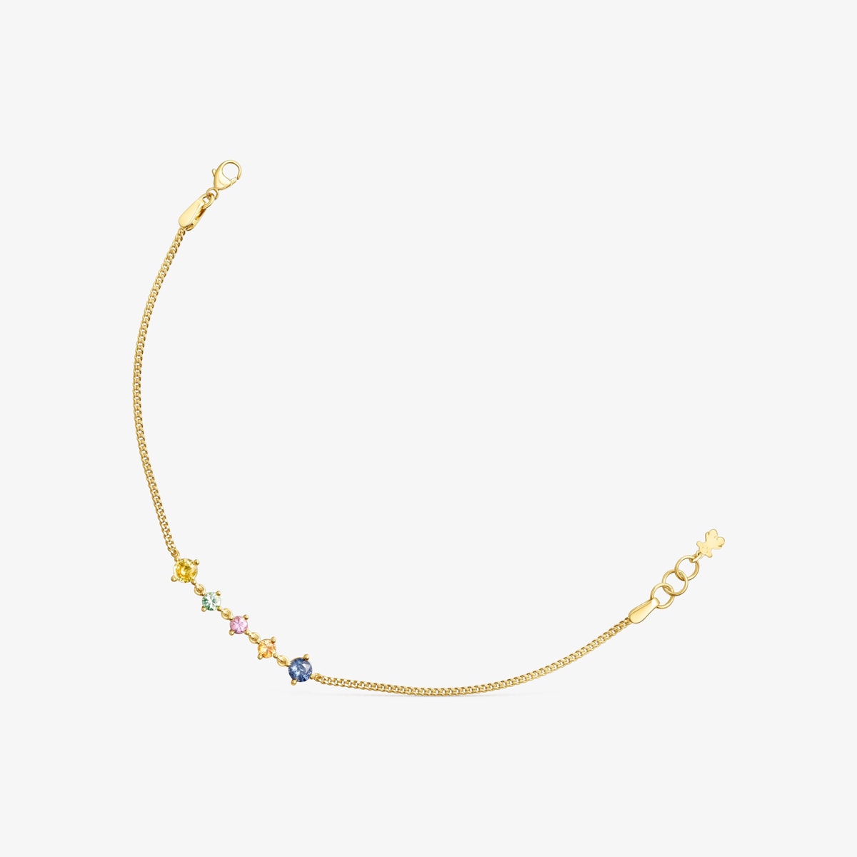 Tous - Pulsera Con Baño De Oro 18 Kt Sobre Plata Y Zafiros Multicolor Glaring - Dorado