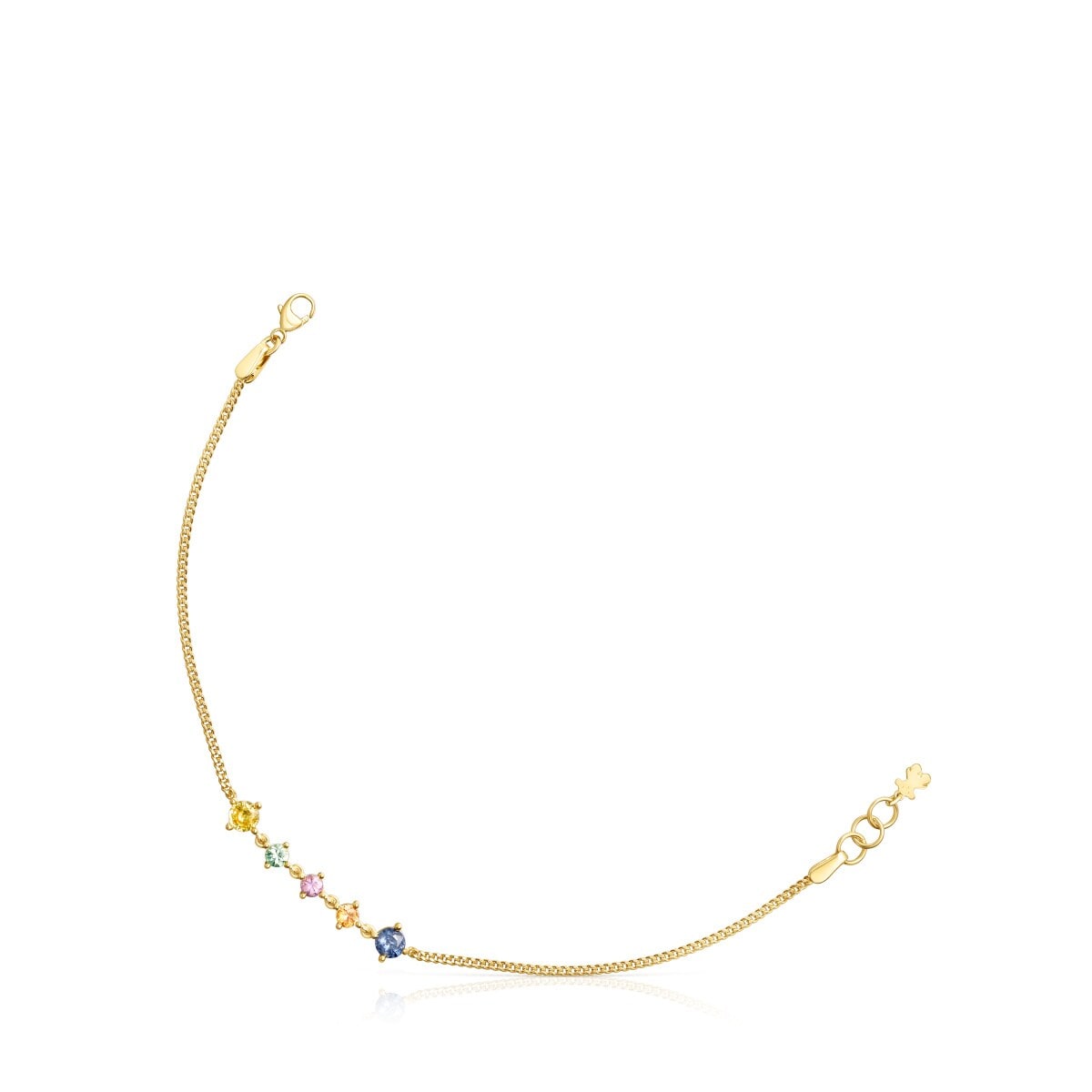 Tous - Pulsera Con Baño De Oro 18 Kt Sobre Plata Y Zafiros Multicolor Glaring - Dorado
