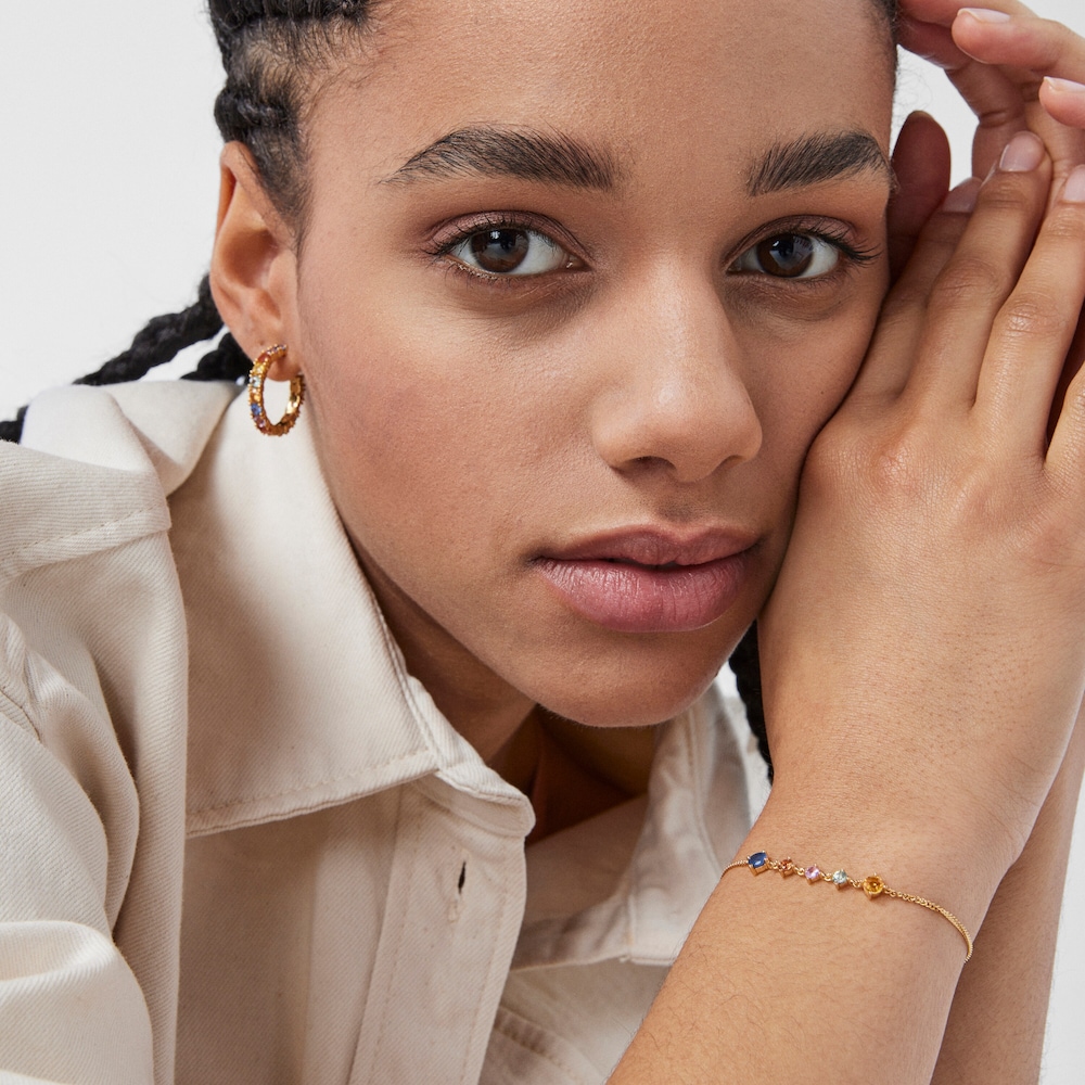 Tous Glaring &ndash; N&aacute;ramek ze žlut&eacute;ho stř&iacute;bra Vermeil se saf&iacute;ry