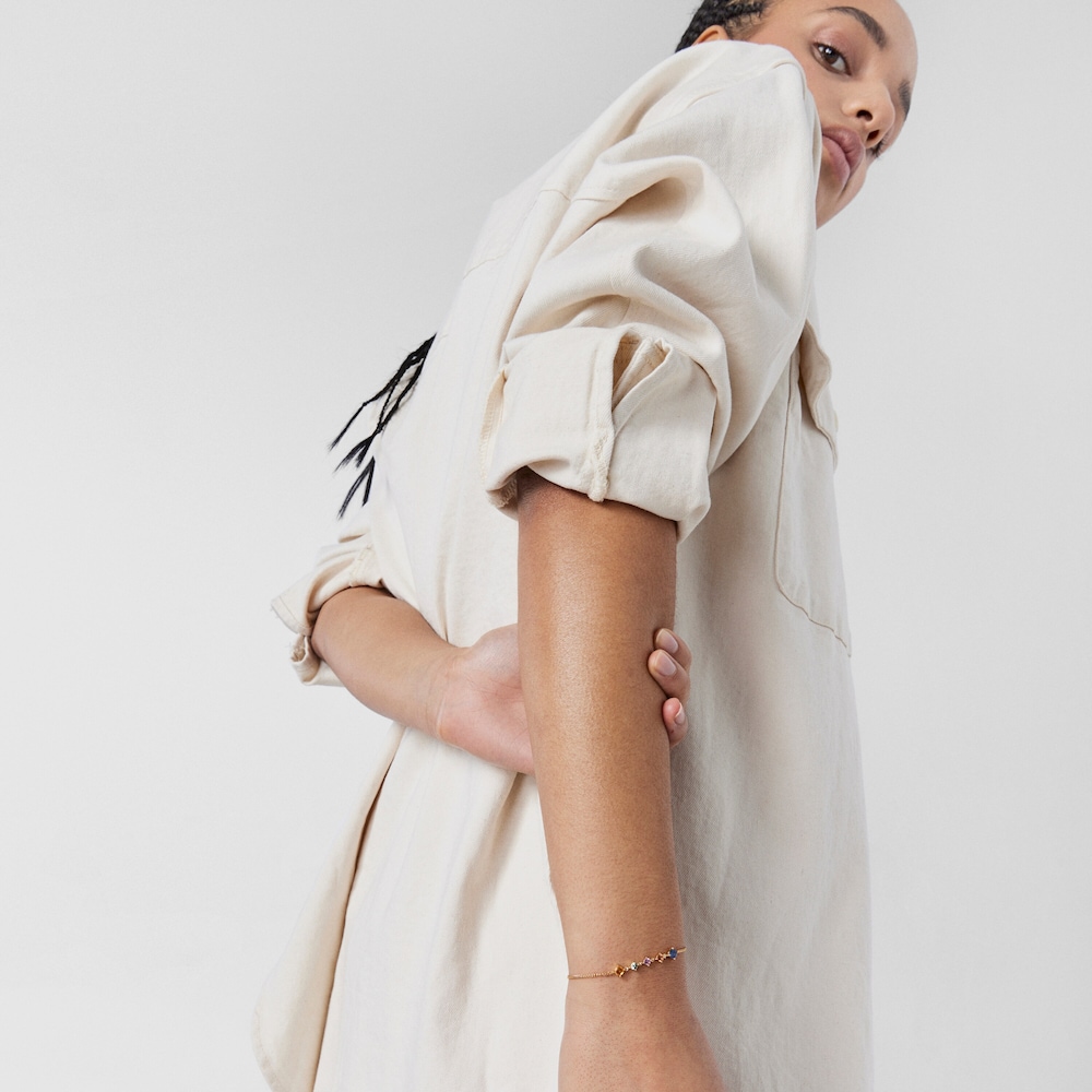 Tous Glaring &ndash; N&aacute;ramek ze žlut&eacute;ho stř&iacute;bra Vermeil se saf&iacute;ry