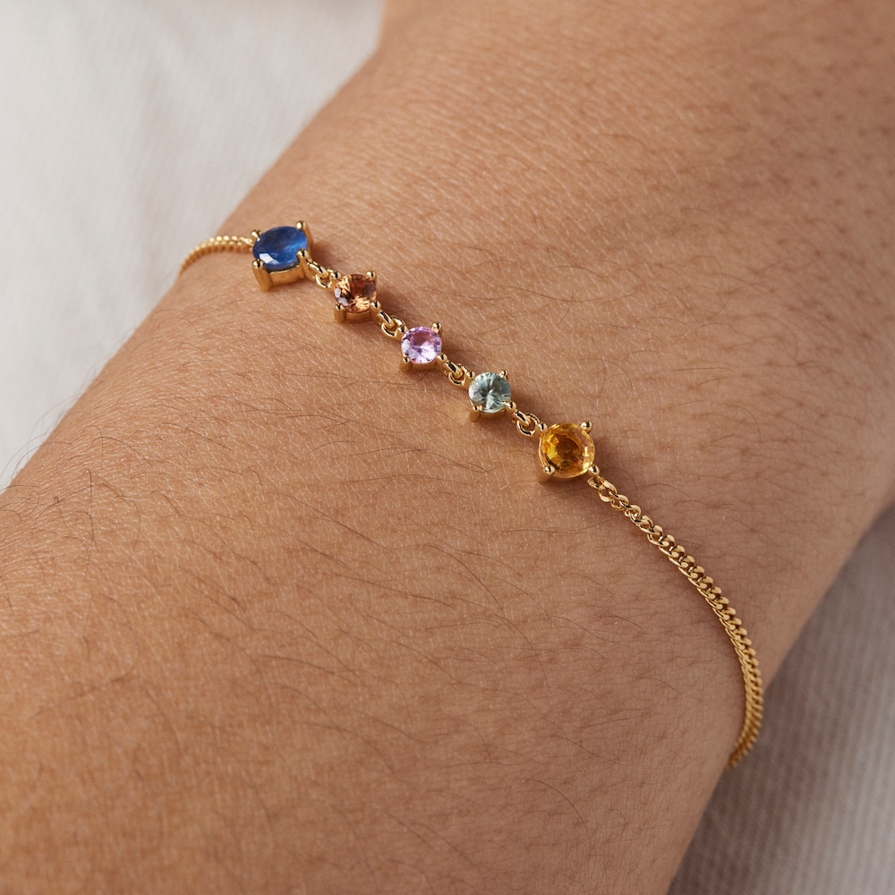 Silver Vermeil Glaring Bracelet with multicolored Sapphires Silver Vermeil Glaring Bracelet with multicolored Sapphires