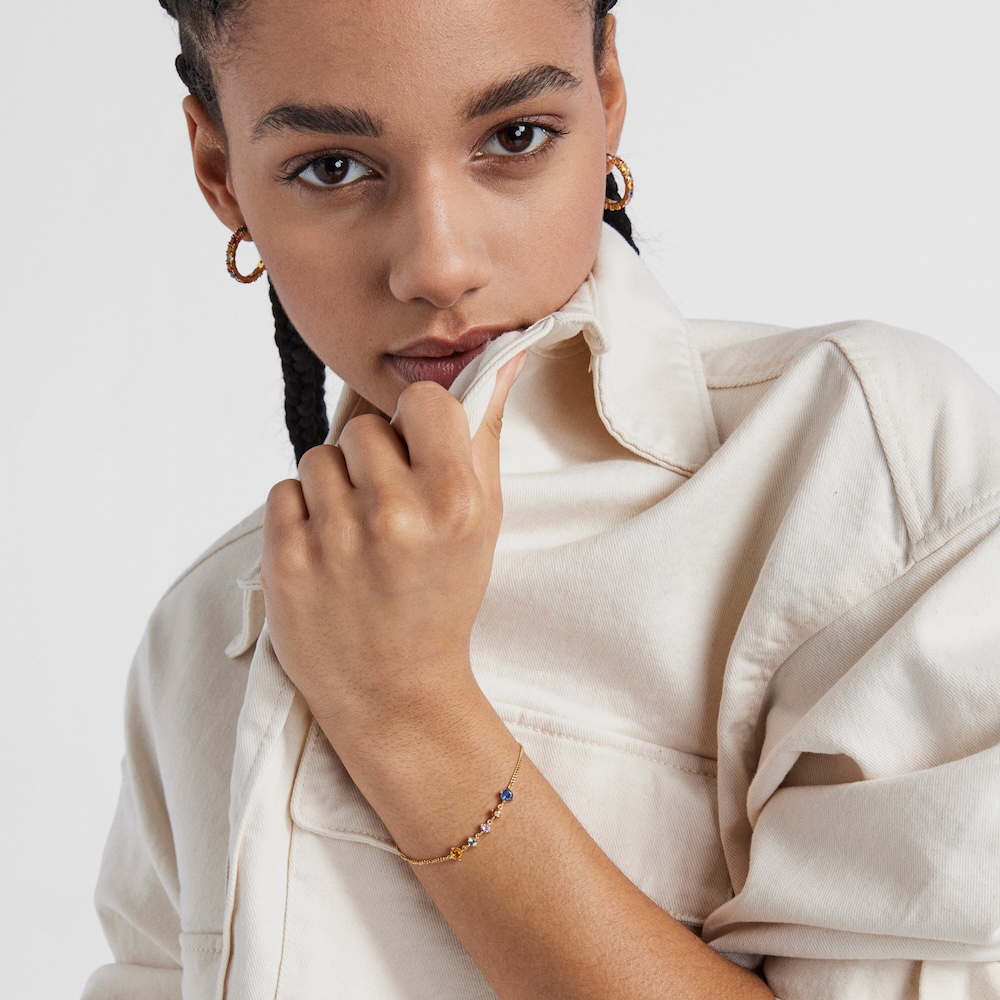 Tous Glaring &ndash; N&aacute;ramek ze žlut&eacute;ho stř&iacute;bra Vermeil se saf&iacute;ry