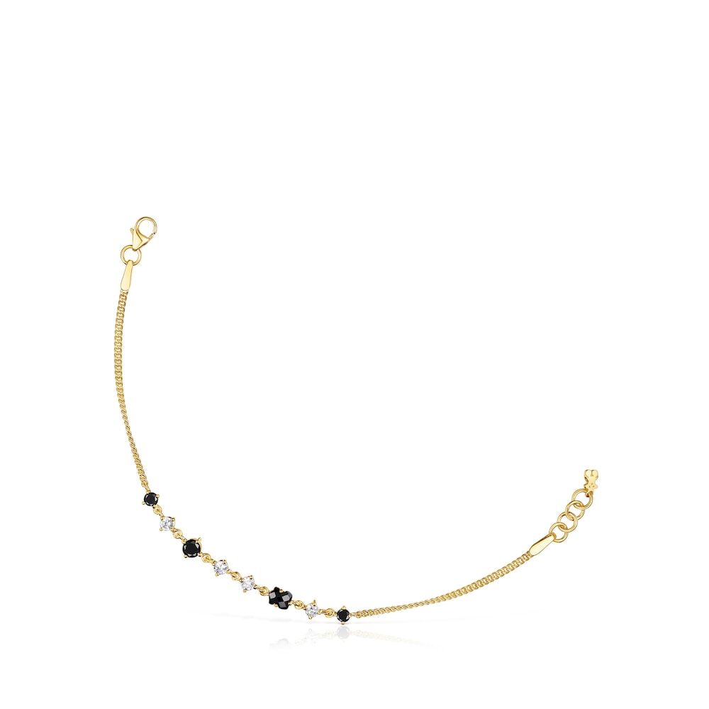 Pulsera Glaring con ba&ntilde;o de oro 18 kt sobre plata con &oacute;nix y zirc&oacute;n