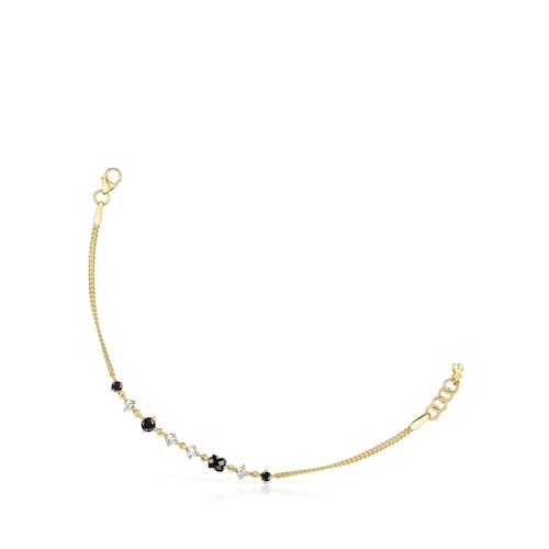 Pulsera Glaring con ba&ntilde;o de oro 18 kt sobre plata con &oacute;nix y zirc&oacute;n