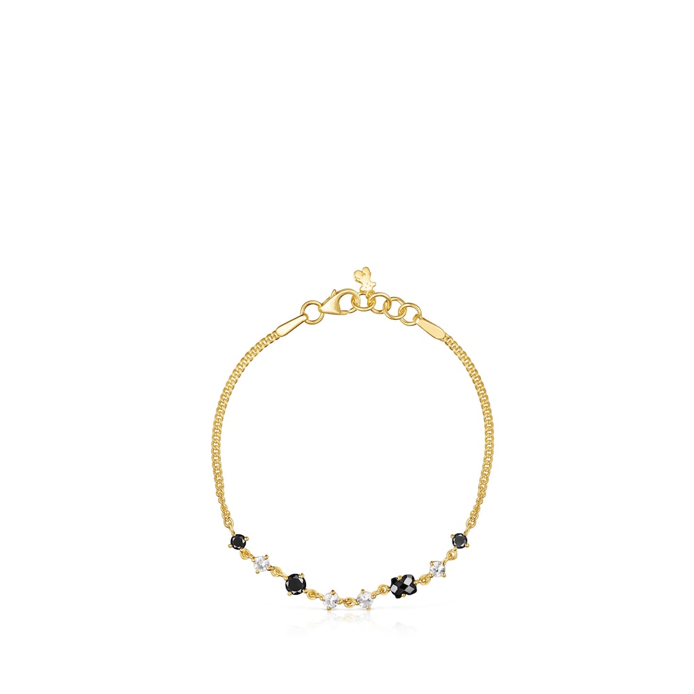 Pulsera Glaring con ba&ntilde;o de oro 18 kt sobre plata con &oacute;nix y zirc&oacute;n