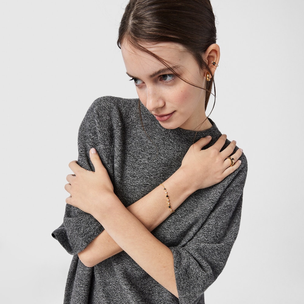 Pulsera Glaring con ba&ntilde;o de oro 18 kt sobre plata con &oacute;nix y zirc&oacute;n