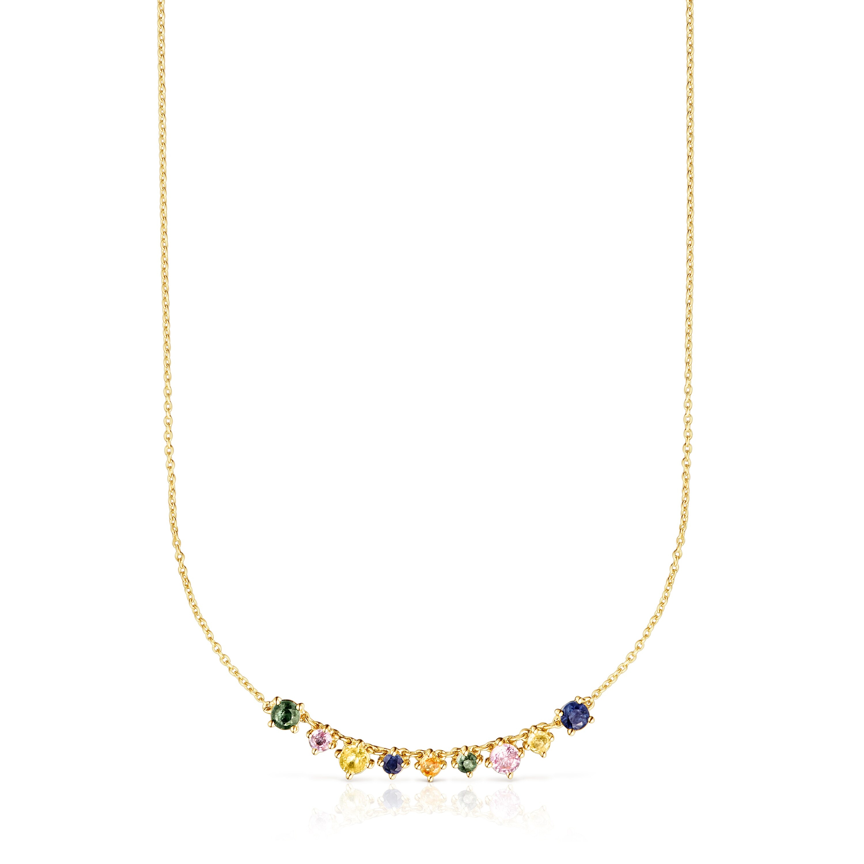 18K gold vermeil Glaring Necklace with multicolored Sapphires