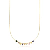 Collar con baño de oro 18 kt sobre plata y zafiros multicolor Glaring