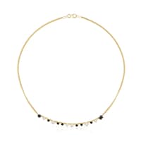 Collar con baño de oro 18 kt sobre plata y ónix y zircón Glaring