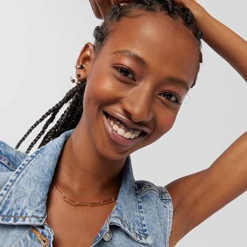 Silver Vermeil Glaring 1/2 Earring with Onyx and Zirconia