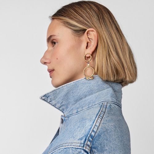 Silver Vermeil Glaring Pendant with multicolored Sapphires