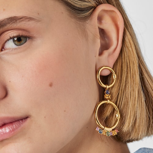 Silver Vermeil Glaring Pendant with multicolored Sapphires