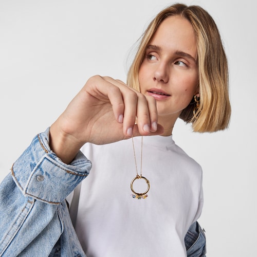 Silver Vermeil Glaring Pendant with multicolored Sapphires