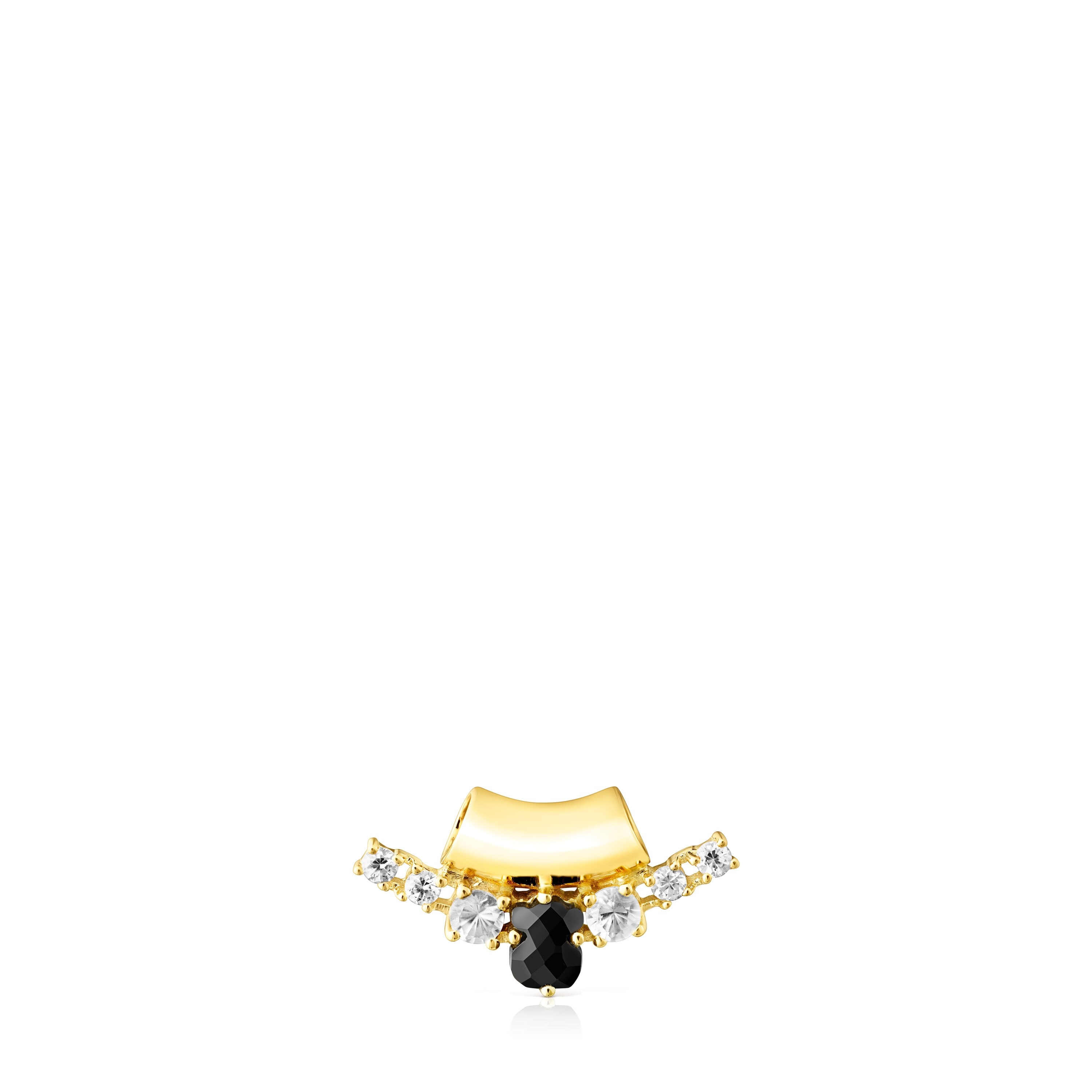 18K gold vermeil Glaring Pendant with Onyx and Zirconia