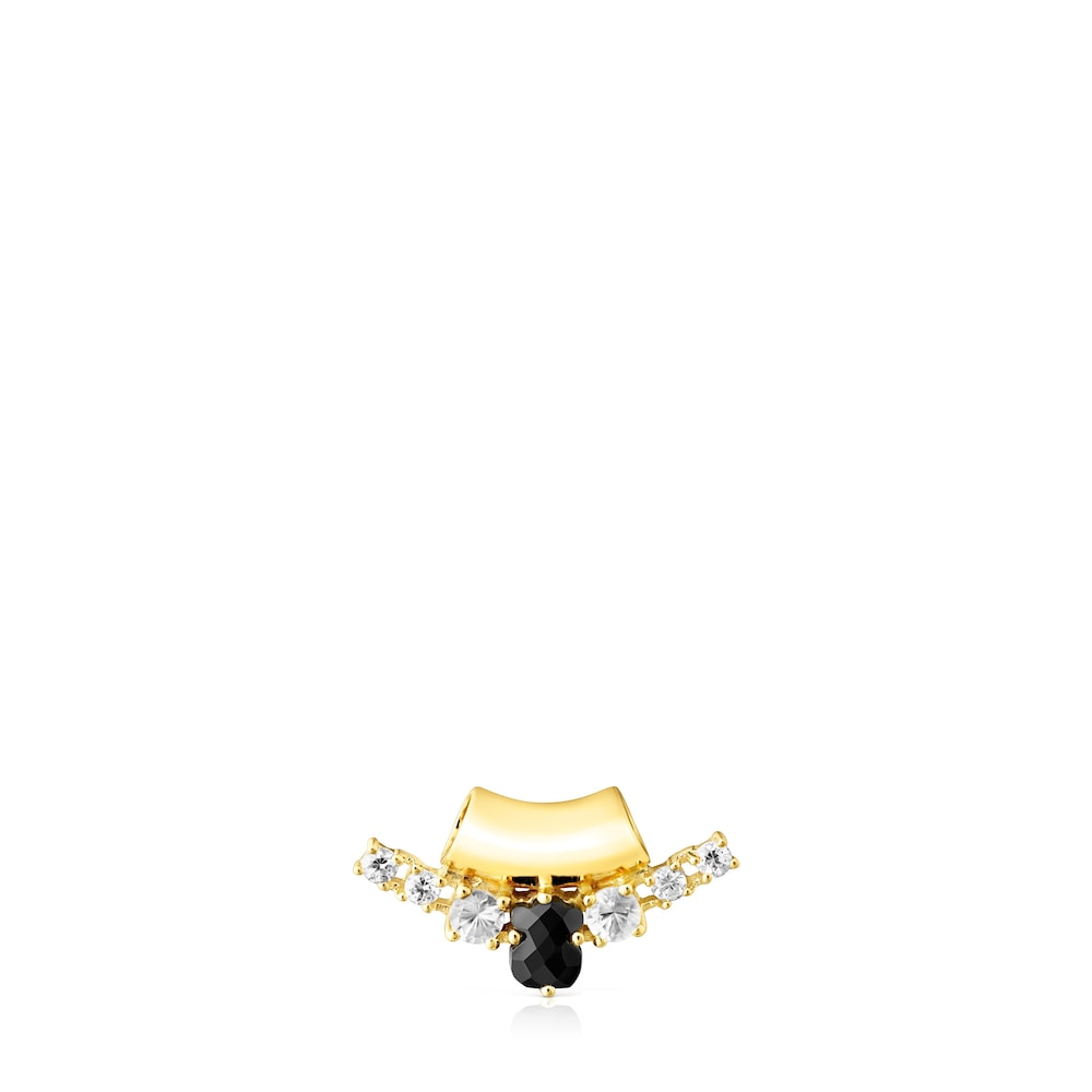 18K gold vermeil Glaring Pendant with Onyx and Zirconia