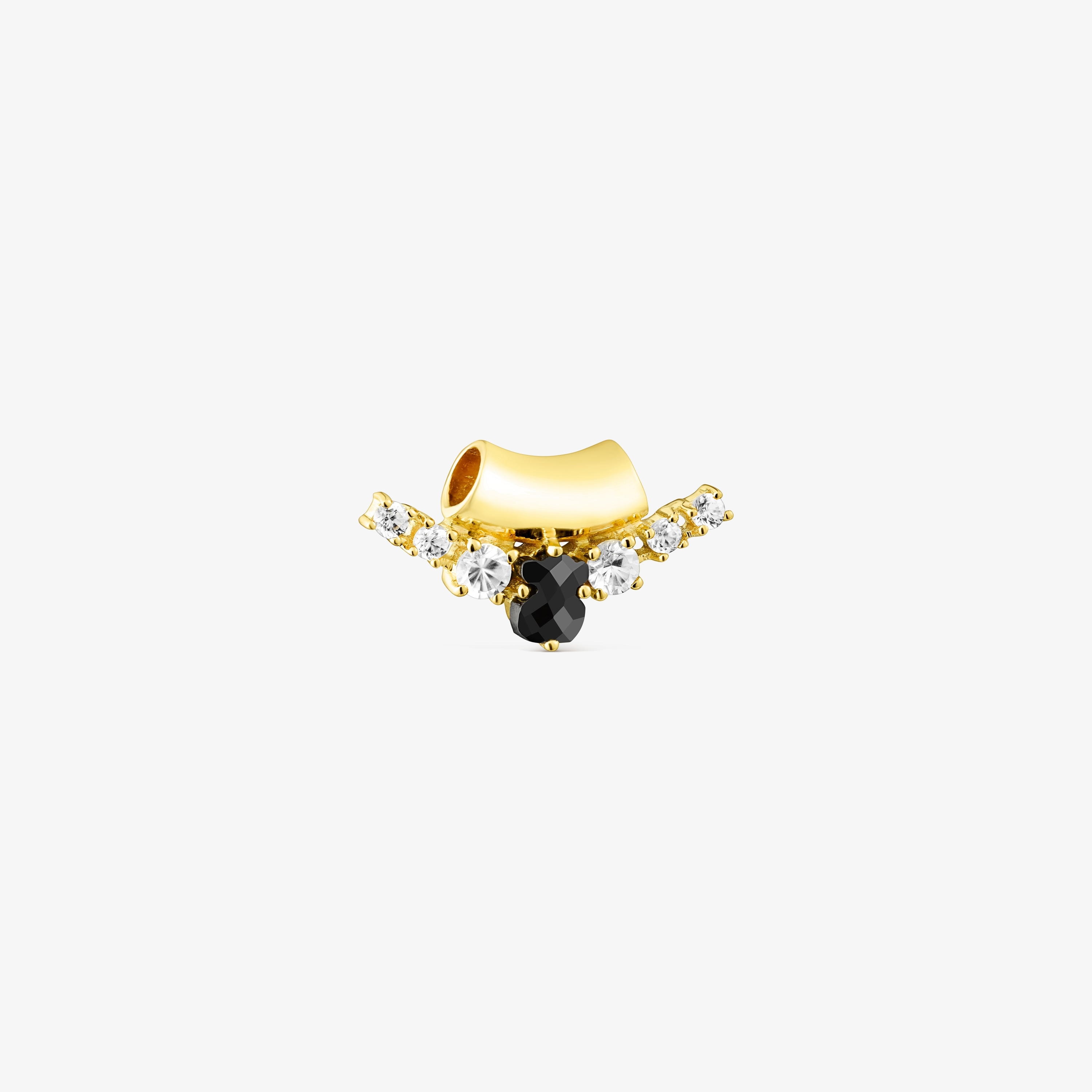 18K gold vermeil Glaring Pendant with Onyx and Zirconia