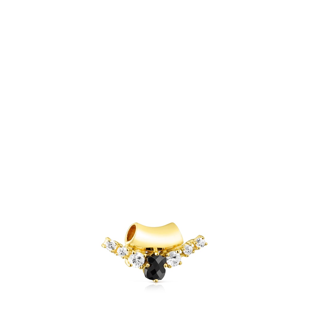 18K gold vermeil Glaring Pendant with Onyx and Zirconia