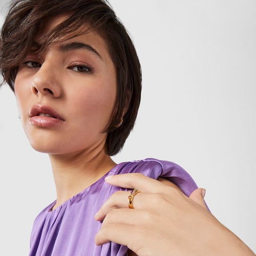 Silver Vermeil Glaring Ring with Sapphires
