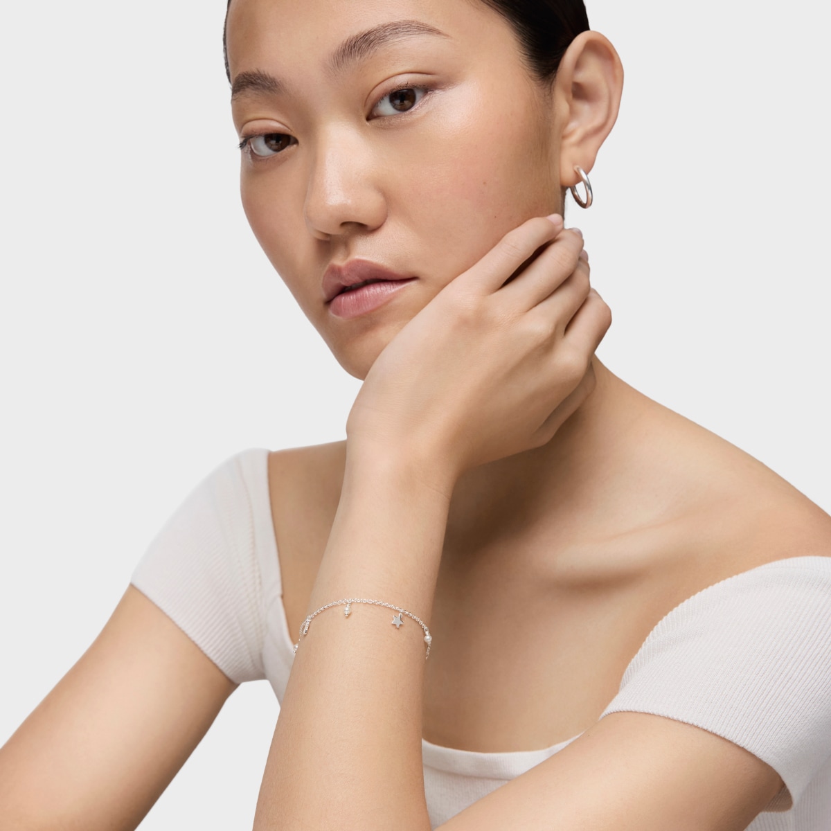 Pulsera de plata y perlas Cool Joy