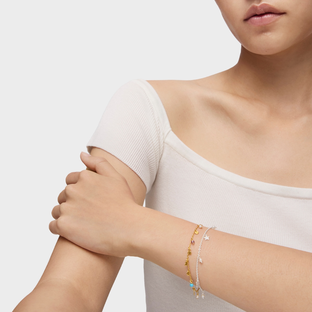 Pulsera de plata y perlas Cool Joy