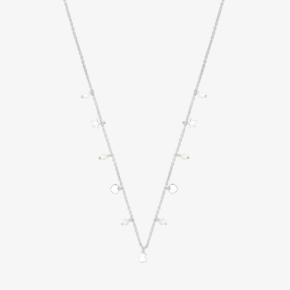 Collar de plata y perlas Cool Joy