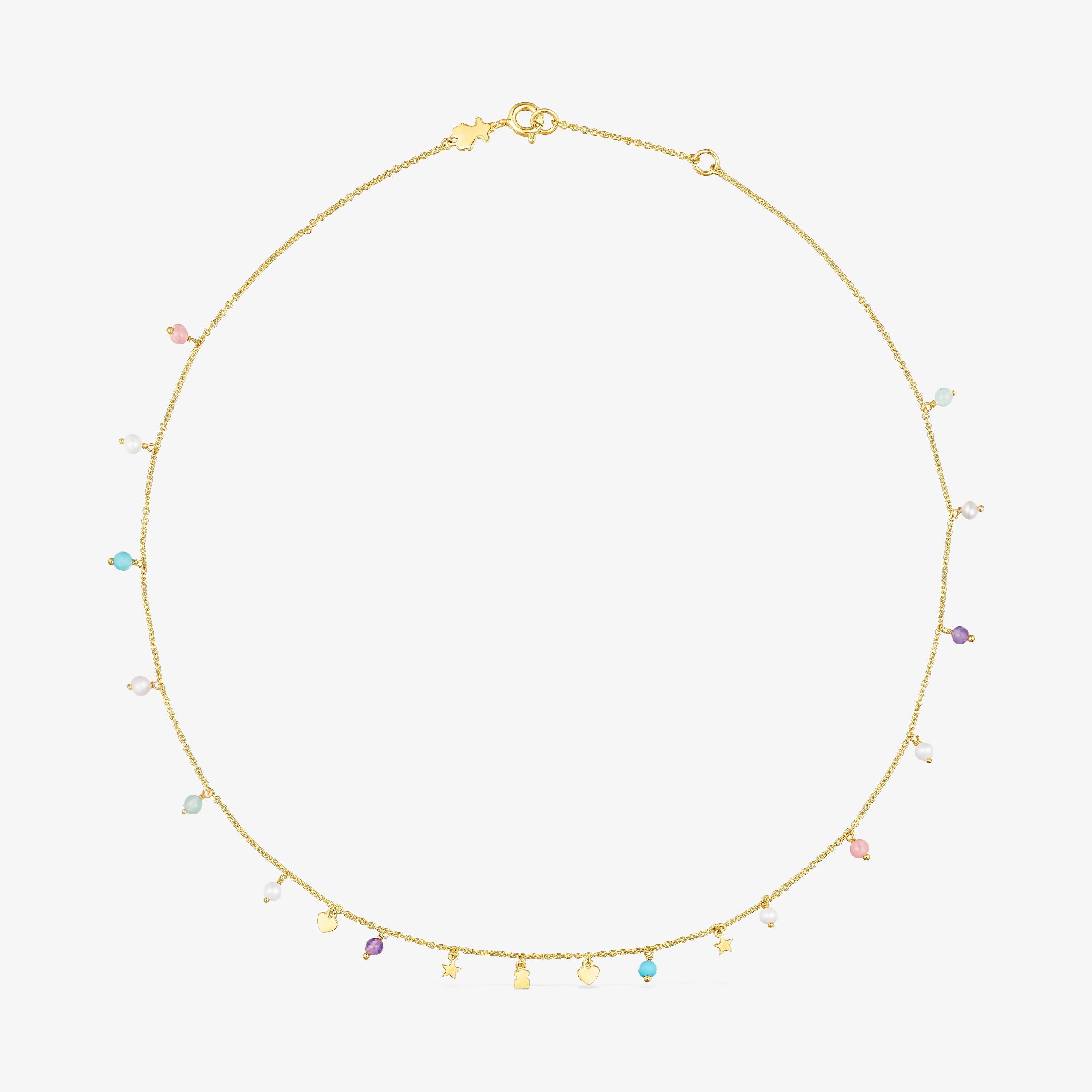 18K gold vermeil Cool Joy Necklace with Gemstones