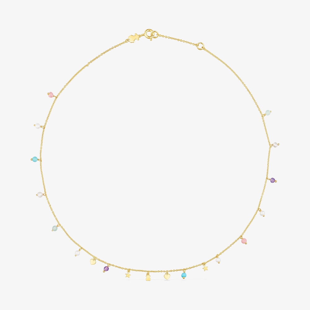 Collana con placcatura in oro 18 kt su argento e gemme Cool Joy