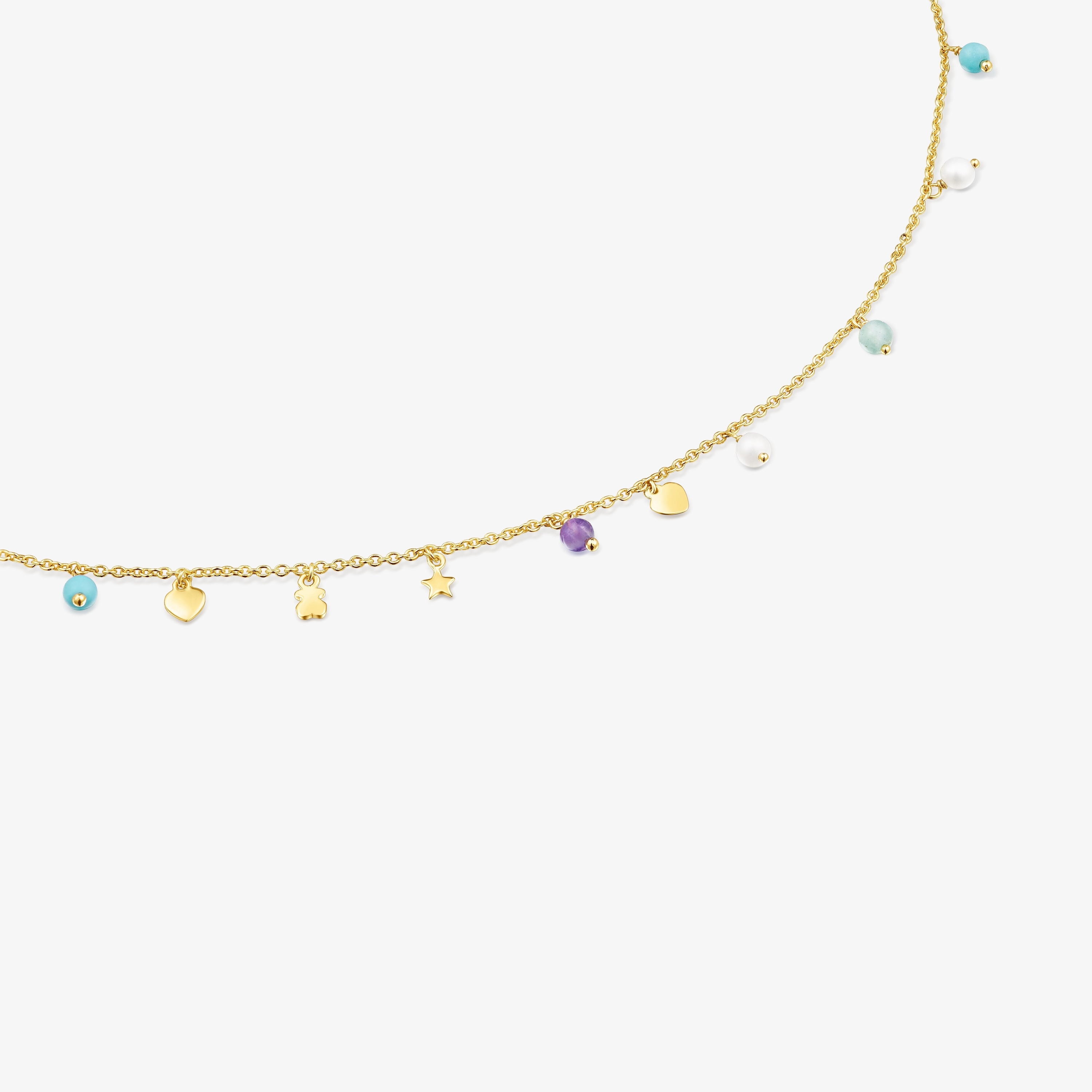 18K gold vermeil Cool Joy Necklace with Gemstones