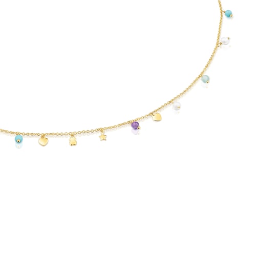 Silver Vermeil Cool Joy Necklace with Gemstones