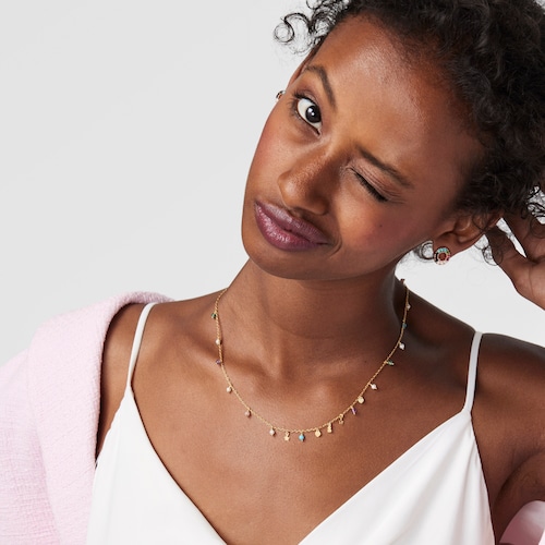 Silver Vermeil Cool Joy Necklace with Gemstones