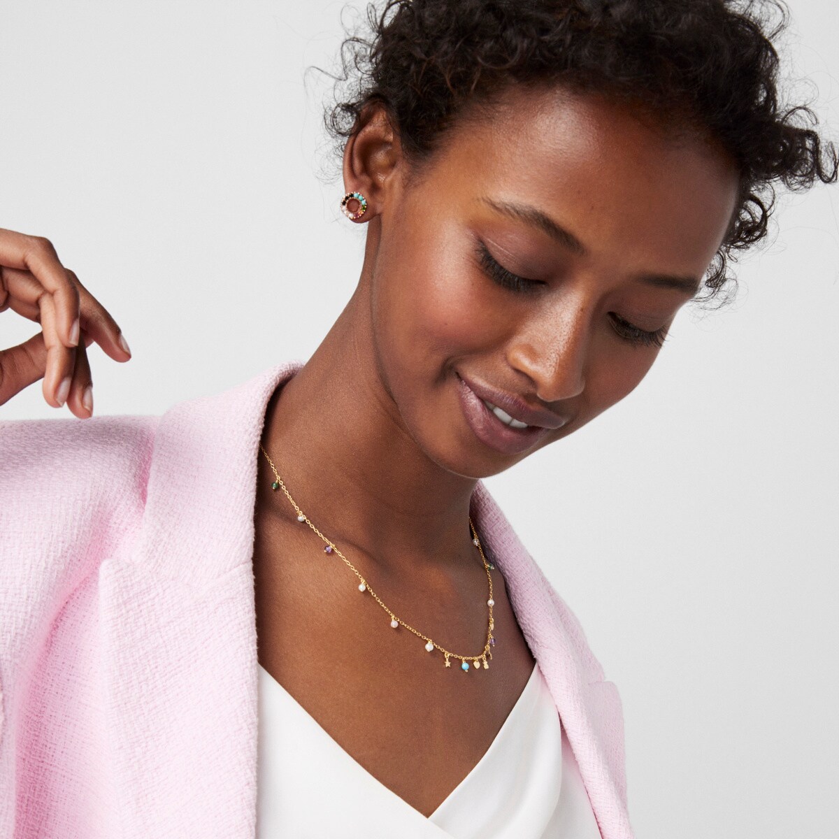 Silver Vermeil Cool Joy Necklace with Gemstones