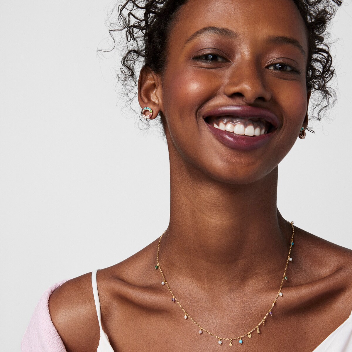 Silver Vermeil Cool Joy Necklace with Gemstones
