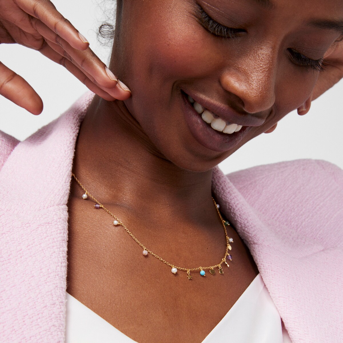 Silver Vermeil Cool Joy Necklace with Gemstones