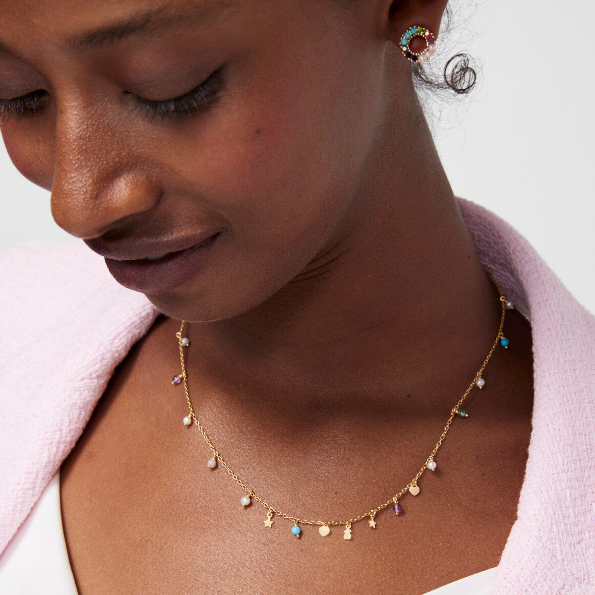 Silver Vermeil Cool Joy Necklace with Gemstones
