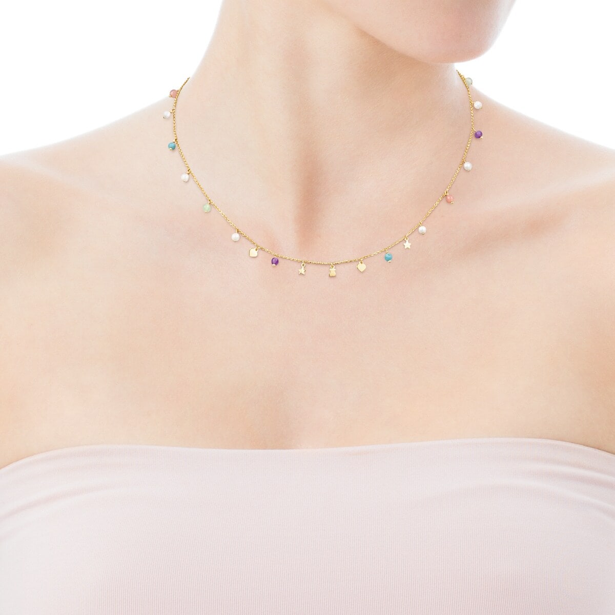 Silver Vermeil Cool Joy Necklace with Gemstones