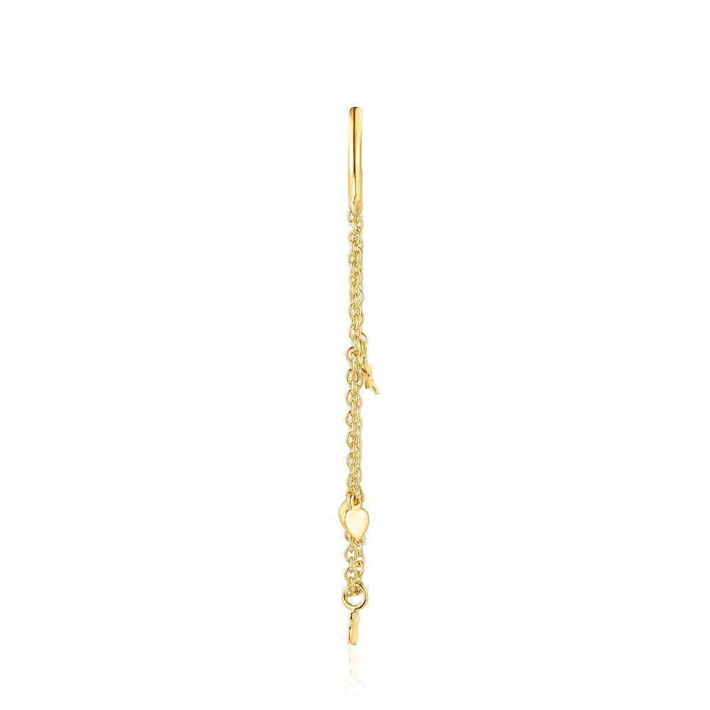 1/2 Arete Cool Joy con ba&ntilde;o de oro 18 kt sobre plata