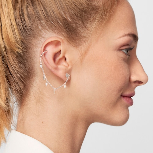 Silver and Pearls Cool Joy Earcuff
