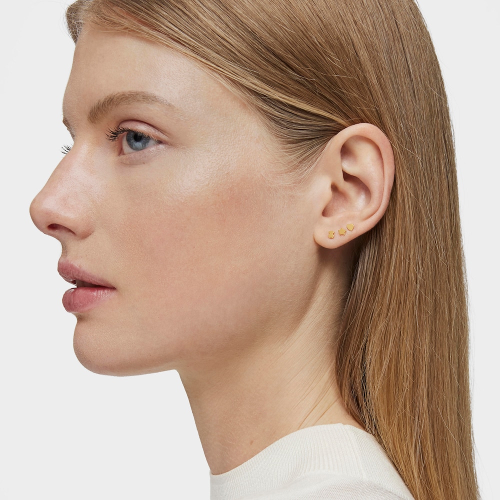 Pack de Pendientes con ba&ntilde;o de oro 18 kt sobre plata Cool Joy