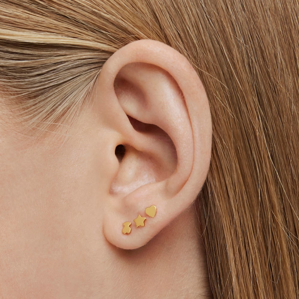 Pack de Pendientes con ba&ntilde;o de oro 18 kt sobre plata Cool Joy