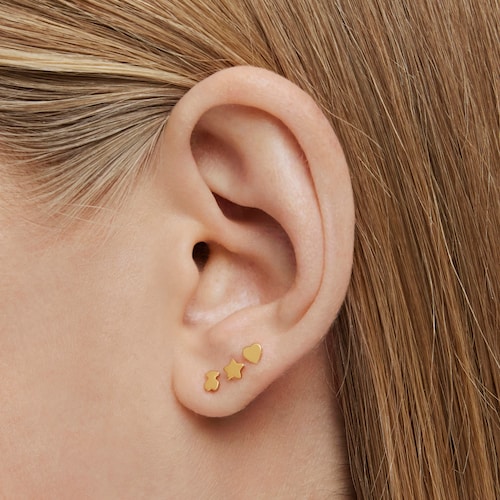 Pack de Pendientes con baño de oro 18 kt sobre plata Cool Joy