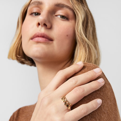 Silver Vermeil TOUS Cool Joy Ring with Bear, Heart and Star motifs