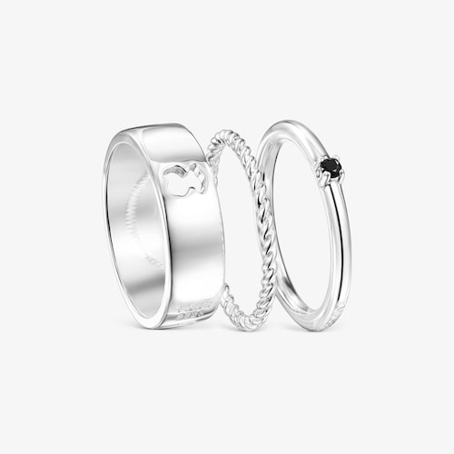 Pack de An&eacute;is Ring Mix em Prata e Espin&eacute;lio