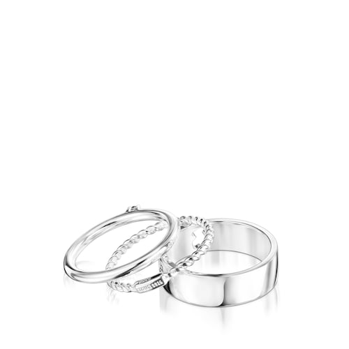 Silver and Spinel TOUS Ring Mix Rings set Bear motifs